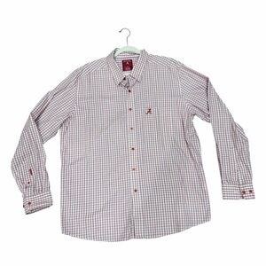 🐘 Antigua Alabama Crimson Plaid Button-Up Shirt 👔 Men’s XL